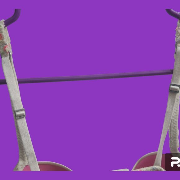 PINK Victoria's Secret pink flirt push-up bra floral lace in white and pink 36D - Picture 5 of 7